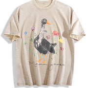 Mama Goose Silly Goose Vintage Washed T-Shirt in Beige