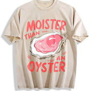 Moister Than an Oyster Vintage Washed T-Shirt in Beige