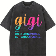 5% Elastane Gigi Alphabet Fit vintage washed oversized T-shirt in Black