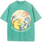 The Vibe Is in Shambless Vintage Washed T-Shirt in Blue