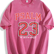 PSALM 23 Christian Gifts And t-shir vintage washed oversized T-shirt in Red