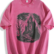 Castle Medieval Gothic ® Vintage Washed T-Shirt in Red