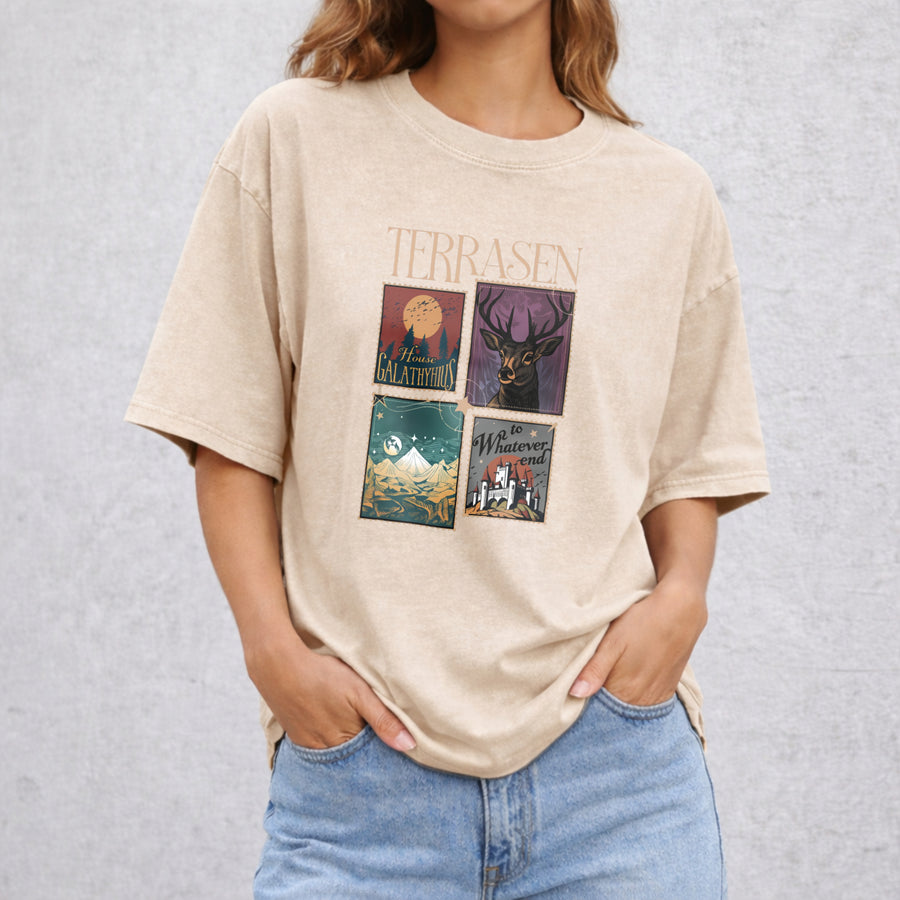 Acotar Terrasen To Whatever End vintage washed oversized T-shirt in Beige