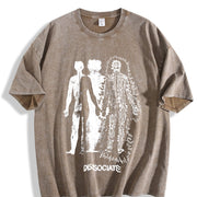 With Dissociate Dissociative Portrait Vintage Washed T-Shirt in Brown