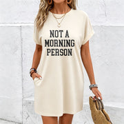 Not an Early Bird Slogan Pajamas- Pajamas Cotton T-Shirt in White