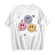 Teacher Happy to See Your Face Cotton T-Shirt in White