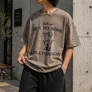 Lollygaggin' Frog Silly Vintage Washed T-Shirt in Brown