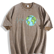 World Heartbeat Vintage Washed T-Shirt in Brown