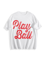 Play Ball Game Day Cotton T-Shirt in White