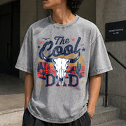 Dad the Legend Best Dad Ever Vintage Washed T-Shirt in Gray