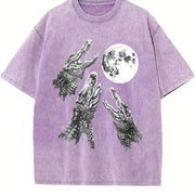Alligator Moon Pepper Vintage Washed T-Shirt in Purple