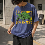 Turtle I Got That Dog in Me Vintage Washed T-Shirt in Blue
