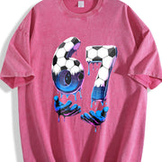 67 Soccer Vintage Washed T-Shirt in Red