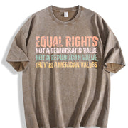 Equal Rights an American Value Vintage Washed T-Shirt in Brown