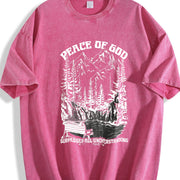 PEACE OF GOD Vintage Washed T-Shirt in Red