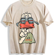 For Formal Urban Distressed Enthusiasts Vintage Washed T-Shirt in Beige