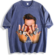 Tom 7 Rings Greatest Of All Time Football Soft vintage washed oversized T-shirt in Blue