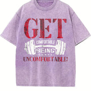 Get Comfortable Being Uncomfortable Vintage Washed T-Shirt in Purple