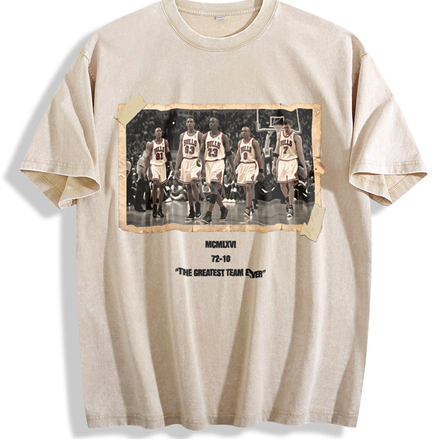 1996 Chicago Squad vintage washed oversized T-shirt in Beige