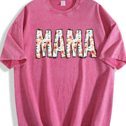 Luokeren Floral MAMA Vintage Washed T-Shirt in Red