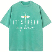 Fourth Wing It’s Been My Honor Vintage Washed T-Shirt in Blue