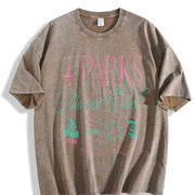 Retro 4 Park Social Club Orlando Florida Vintage Washed T-Shirt in Brown