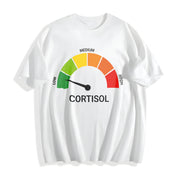 Low Cortisol Level Gauge Cotton T-Shirt in White