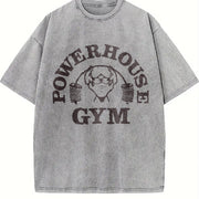 2026 Fun Fitness Aging Retro Gorilla World Gym & Vintage Washed T-Shirt in Gray