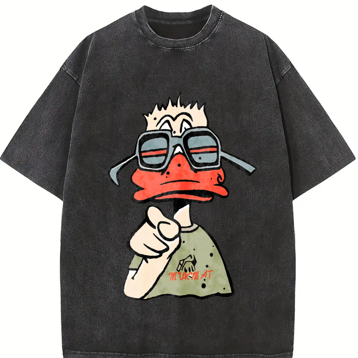 For Formal Urban Distressed Enthusiasts Vintage Washed T-Shirt in Black