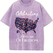 Celebrating 250 Years of Freedom Vintage Washed T-Shirt in Purple
