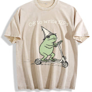 School Psychologist Special Education Counselor IEP Frog Vintage Washed T-Shirt in Beige