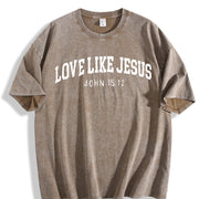 Love Like Jesus vintage washed oversized T-shirt in Brown