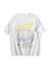 Tired Moms Club Bookish Things Booktrovert Cotton T-Shirt in White