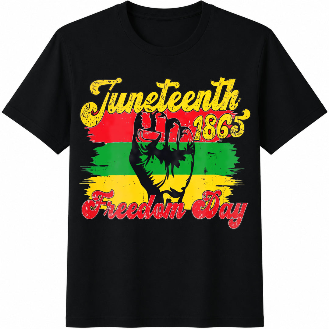 Juneteenth Celebrating Black Freedom Cotton T-Shirt in Black