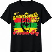 Juneteenth Celebrating Black Freedom Cotton T-Shirt in Black