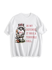 Feral Baseball Mom Cotton T-Shirt in White