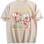 Twilight Inspired Hoa Season Vampires City of Forks Vintage Washed T-Shirt in Beige