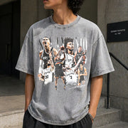 Wembanyama Castle Harper Kornet Vintage Washed T-Shirt in Gray