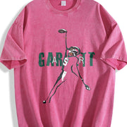 Garrett Wilson Air Garrett TD Touchdown Catch Football vintage washed oversized T-shirt in Red