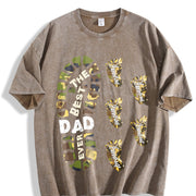 The Best Dad Ever Vintage Washed T-Shirt in Brown