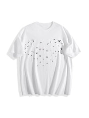 Hearts Cute Heart Cotton T-Shirt in White