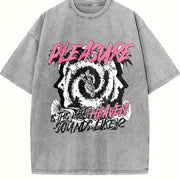 Pleasure Heart Graphic Vintage Washed T-Shirt in Gray