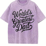 World's Greatest Dad Vintage Washed T-Shirt in Purple