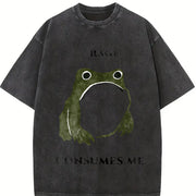 Rage Consumes Me Frog Vintage Washed T-Shirt in Black
