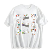 Goose Pickleball Geese Playing Pickleball for Team Cotton T-Shirt in White