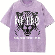Retro Def Tired Coffee Vintage Washed T-Shirt in Purple