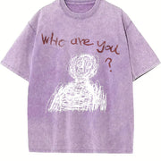 Who Are You Vintage Washed T-Shirt in Purple