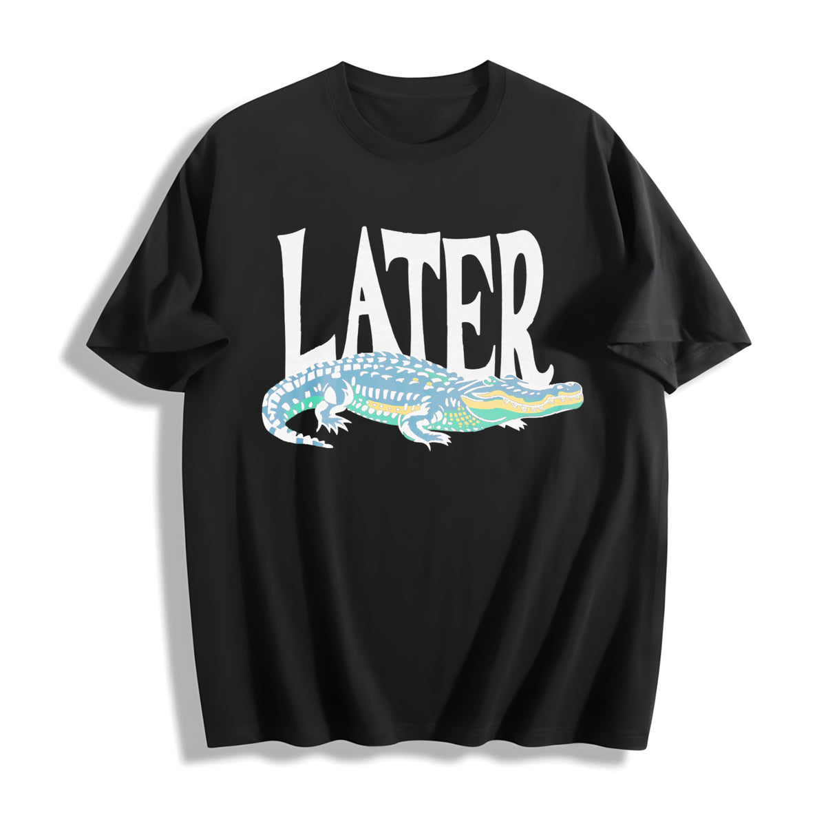 Later Gator 90s Retro Cotton T-Shirt in Black