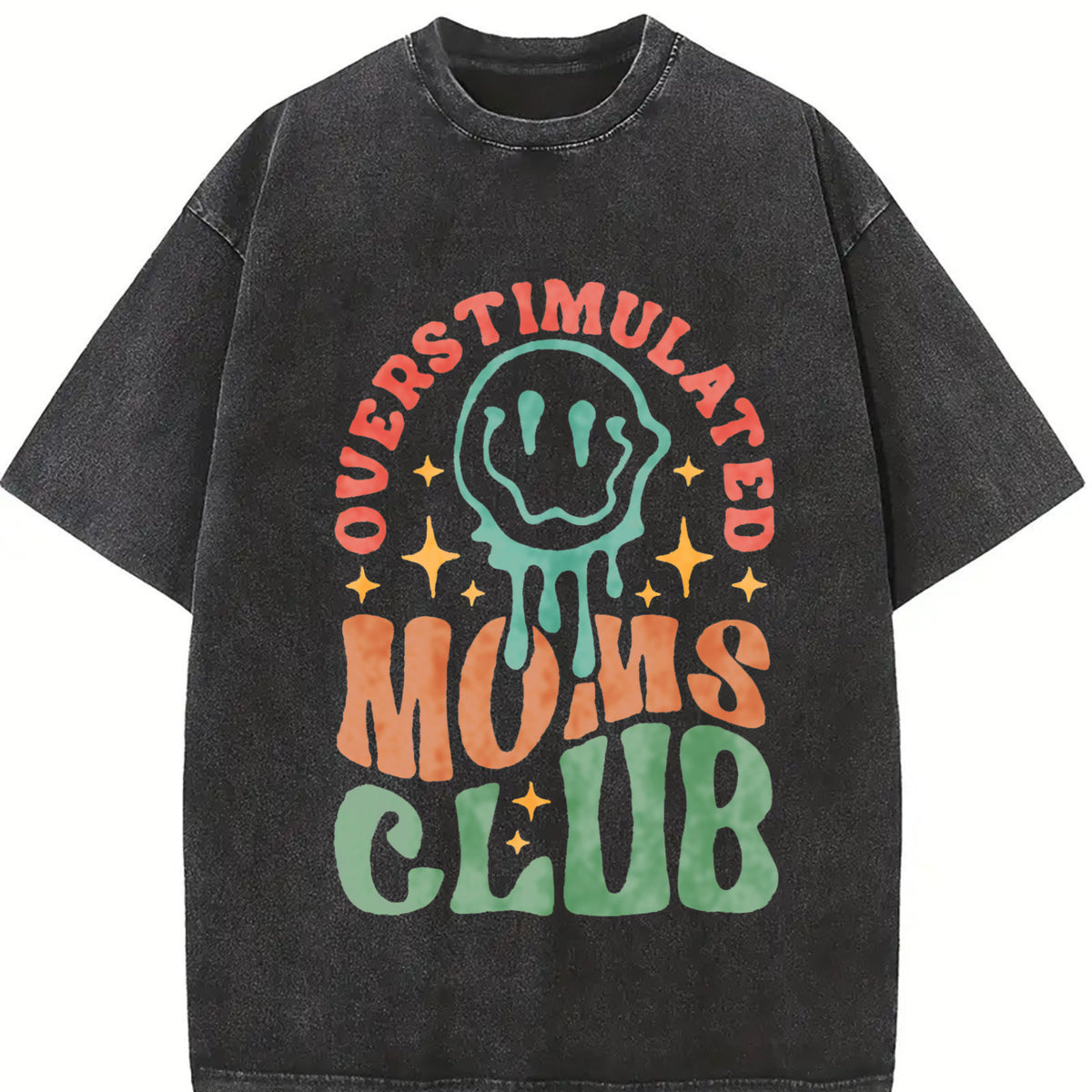 MOM'S Club MOM'S Day vintage washed oversized T-shirt in Black