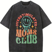 MOM'S Club MOM'S Day vintage washed oversized T-shirt in Black
